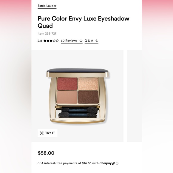 Estee Lauder Red and Gold Eyeshadow Palette Luxurious Shimmer - Picture 2 of 8